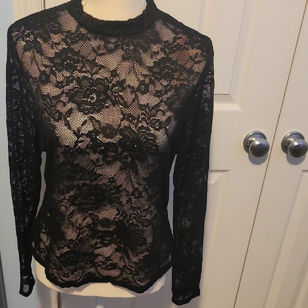 Elegant Black Lace Top